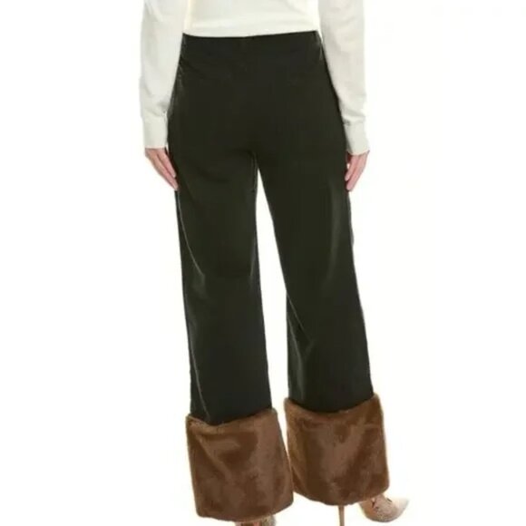WeWoreWhat Faux Fur Straight Leg Jean Black Size 28 - Picture 2 of 10
